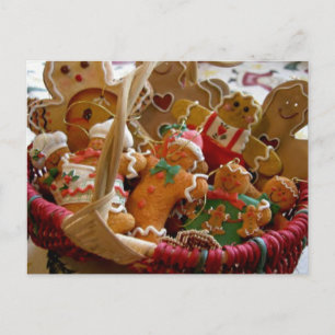 tarjeta postal de galletas de hombre de jengibre