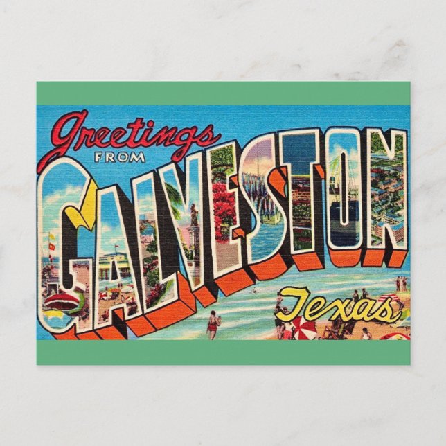 Tarjeta postal de Galveston Texas (Anverso)