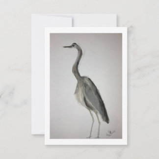 Tarjeta postal de Garza Azul con sobre - Arte Orig