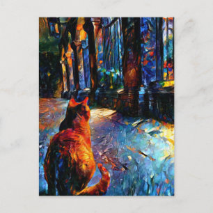 Tarjeta postal de gatito jengibre