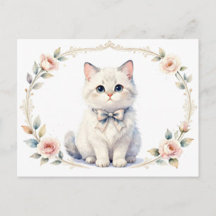 tarjeta postal de gato adorable
