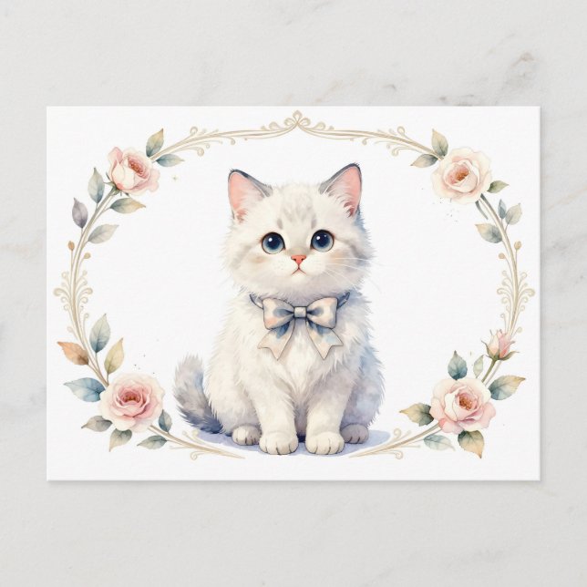 tarjeta postal de gato adorable (Anverso)