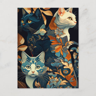 Tarjeta postal de gato chic