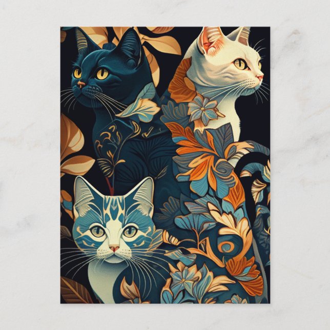 Tarjeta postal de gato chic (Anverso)