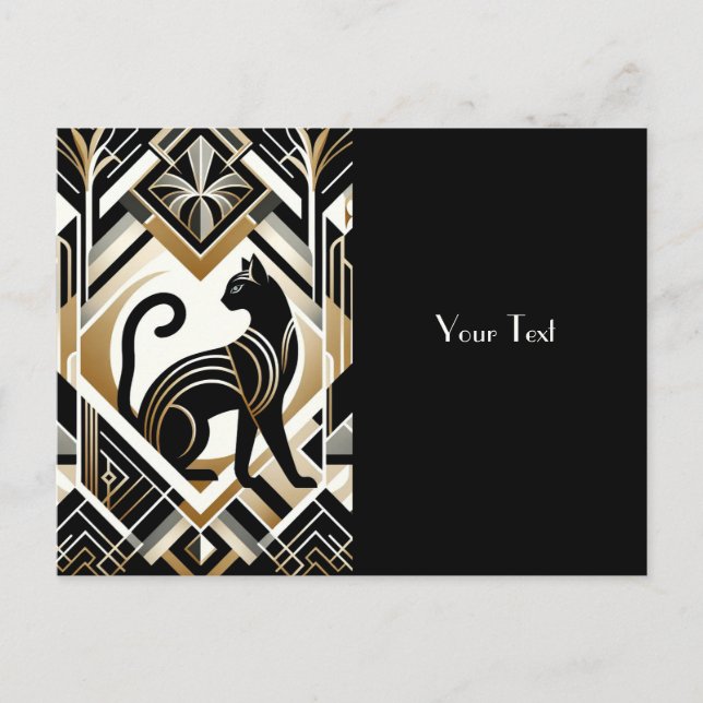 Tarjeta postal de gato decorativa abstracta modern (Anverso)