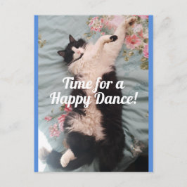 Tarjeta postal de gato esmoquin lindo bailando una