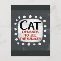 Tarjeta Postal de Gato Exige Ver al Gerente