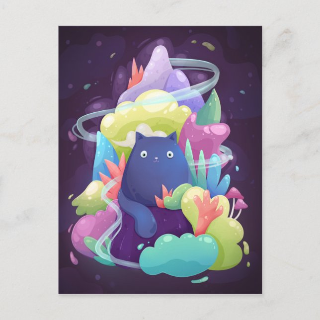 Tarjeta postal de gato lindo (Anverso)