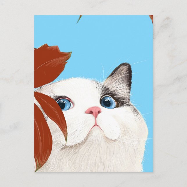 Tarjeta postal de gato lindo (Anverso)