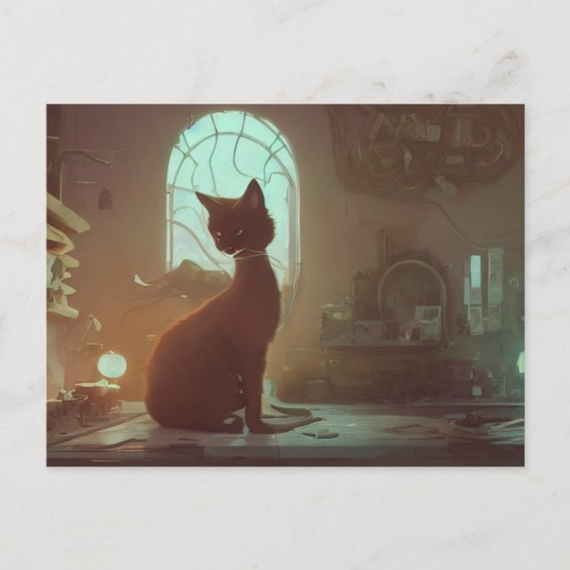 Tarjeta postal de gato lindo (Anverso)