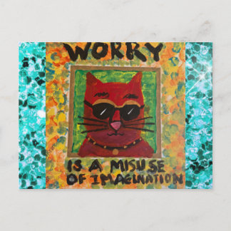 Tarjeta postal de gato por arte de chica mala