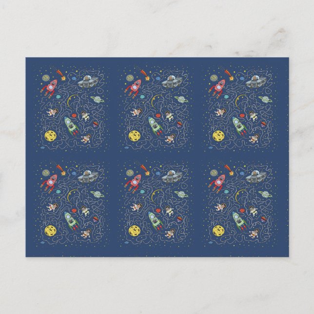 Tarjeta postal de gatos en el espacio (Anverso)