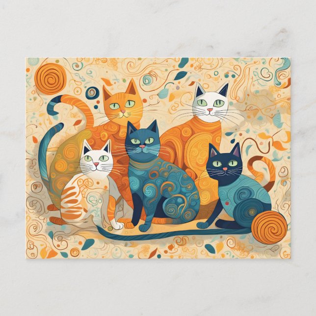tarjeta postal de gatos tranquilizadores (Anverso)