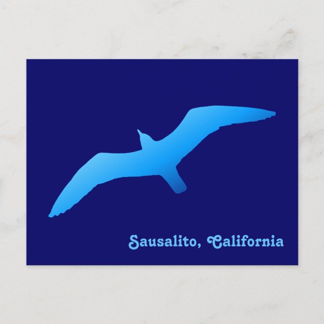 Tarjeta postal de gaviota volando (Anverso)