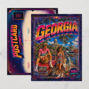 Tarjeta postal de Georgia de los 80 retro