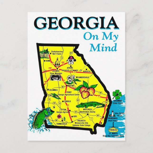 Tarjeta postal de Georgia en mi mente (Anverso)