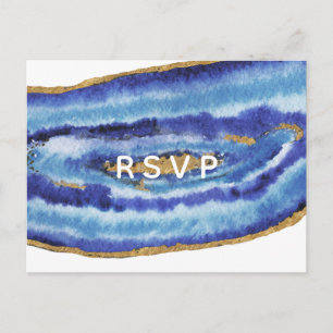 Tarjeta postal de Gilt Agate Wedting rsvp