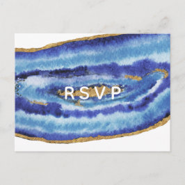 Tarjeta postal de Gilt Agate Wedting rsvp