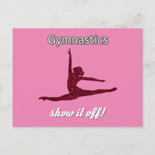 Tarjeta postal de gimnasia para niñas que aman la