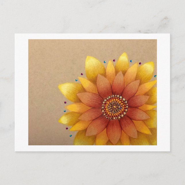 Tarjeta postal de girasol (Anverso)