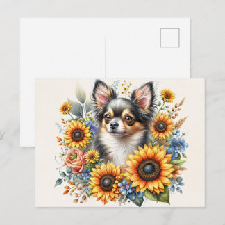 Tarjeta Postal de Girasol Chihuahua | Arte de Perr