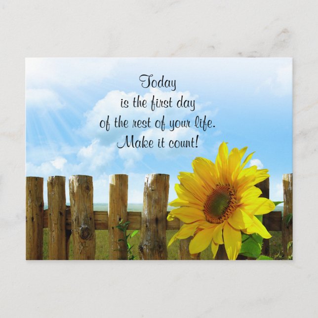 Tarjeta Postal de Girasol Inspirador (Anverso)