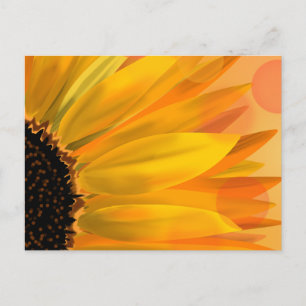 Tarjeta postal de girasol vibrante
