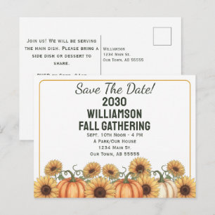 Tarjeta postal de girasoles para guardar la fecha