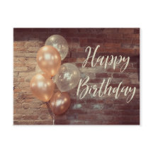 Tarjeta postal de globo de cumpleaños feliz lindo