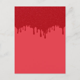 Tarjeta Postal de Gloss Rojo Tomate que Gotea Pers