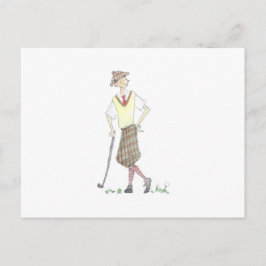 Tarjeta postal de golfista