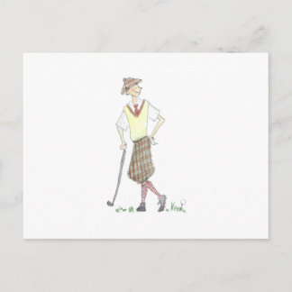 Tarjeta postal de golfista