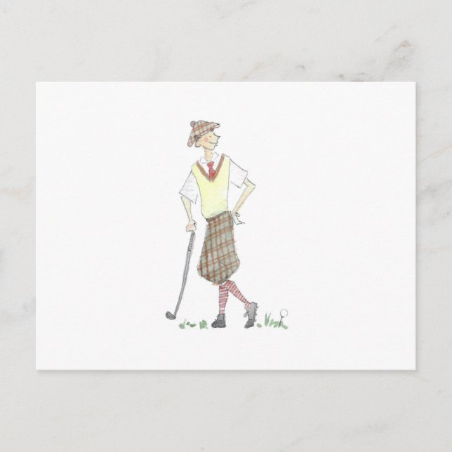 Tarjeta postal de golfista (Anverso)