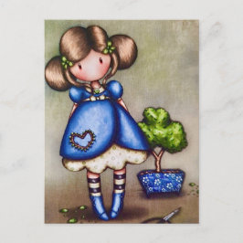 Tarjeta postal de Gorjuss Girl jardinera 