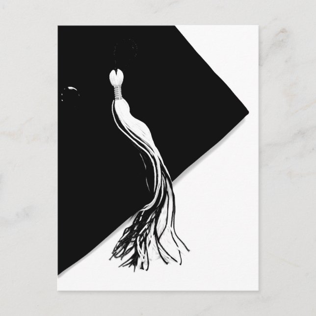 Tarjeta postal de gorra y borla de graduación negr (Anverso)