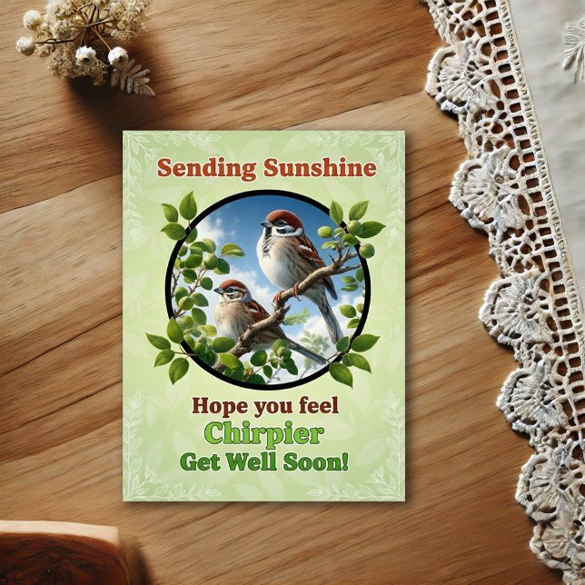 Tarjeta postal de Gorrión Americano de árbol hermo (Subido por el creador)