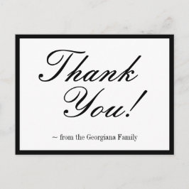 Tarjeta postal de "Gracias" glamurosa y elegante