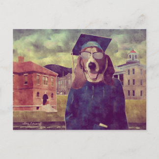 Tarjeta postal de graduación Basset