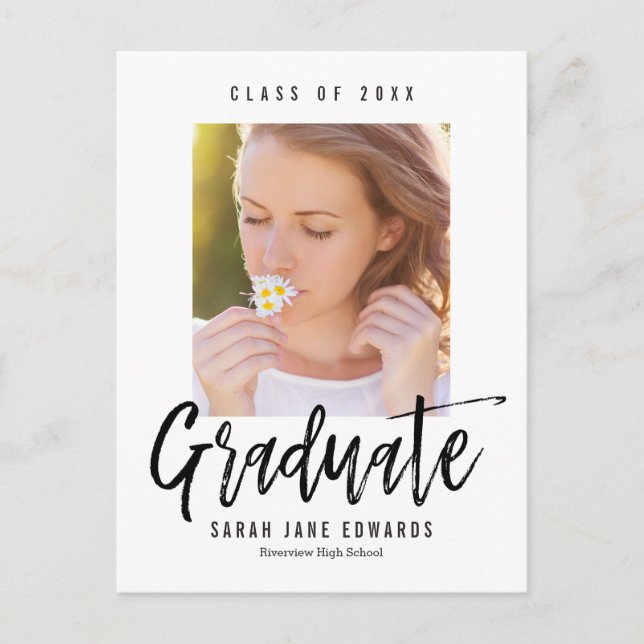 Tarjeta postal de graduación cepillada con orgullo (Anverso)
