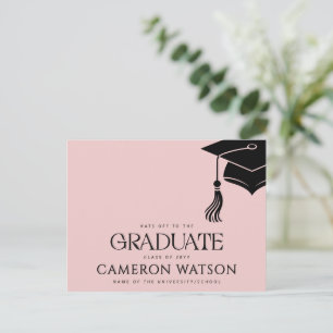 Tarjeta postal de graduación con borla de gorra de