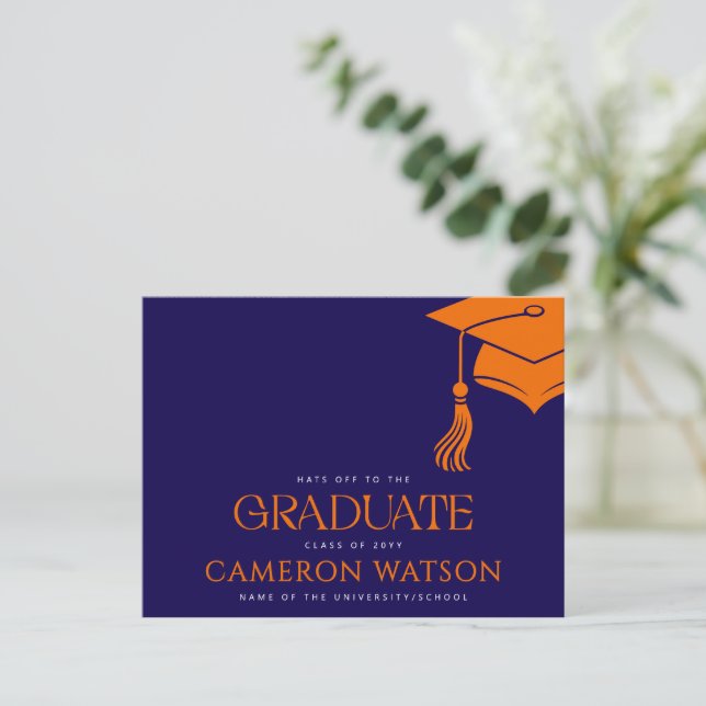 Tarjeta postal de graduación con borla de gorra de (Anverso de pie)