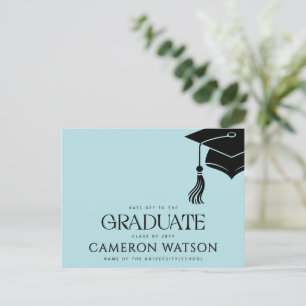 Tarjeta postal de graduación con borla de gorra de