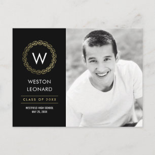 Tarjeta postal de graduación de color editable de 