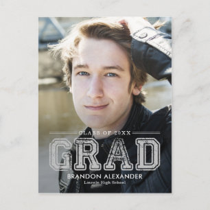 Tarjeta postal de graduación de color editable dep