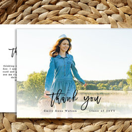 Tarjeta postal de graduación de fotos de agradecim