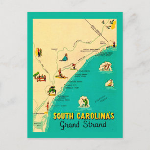 Tarjeta postal de Grand Strand de Carolina del Sur