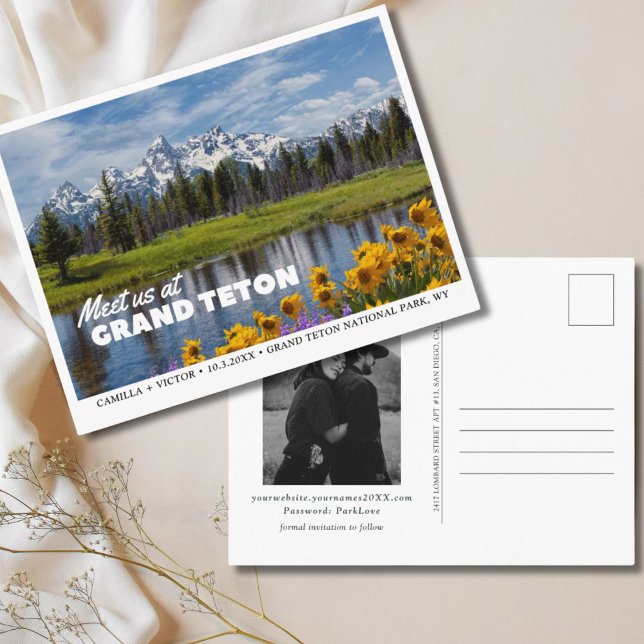 Tarjeta postal de Grand Teton National Park Save t (Grand Teton National Park Save the Date Postcard)