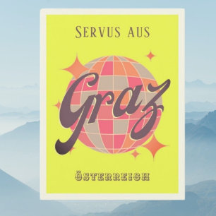 Tarjeta postal de Graz Österreich Austria con neón