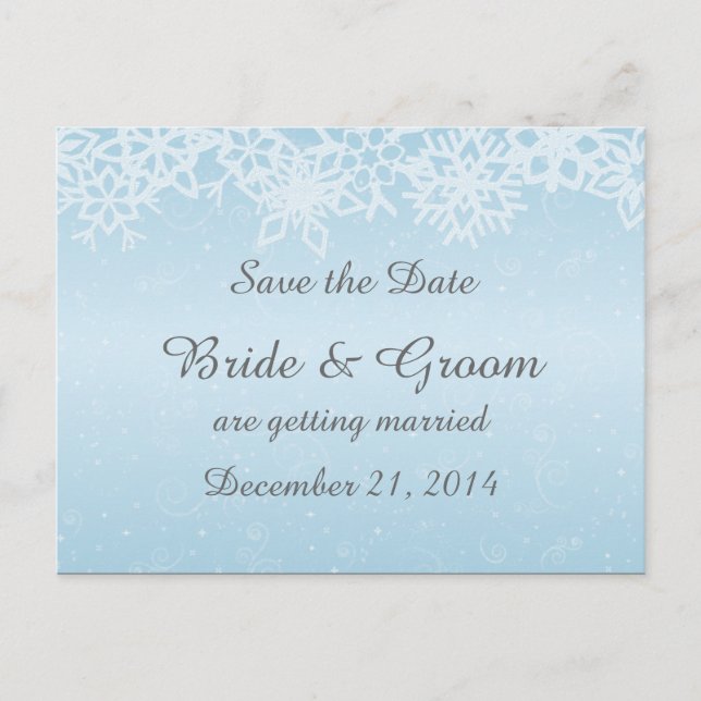 Tarjeta postal de guardado de fecha de copos de ni (Anverso)