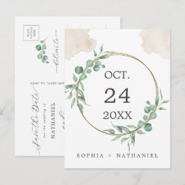 Tarjeta postal de guardar la fecha con acuarela do